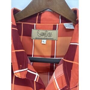 Snoop Dogg Clothing Company Button Down Street Shirt Men's L Orange Plaid